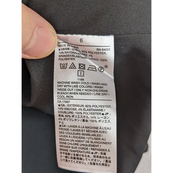 EUC Banana Republic Gray Black Faux-Wrap Sleeveless Plaid Dress Size 6 - Picture 8 of 10